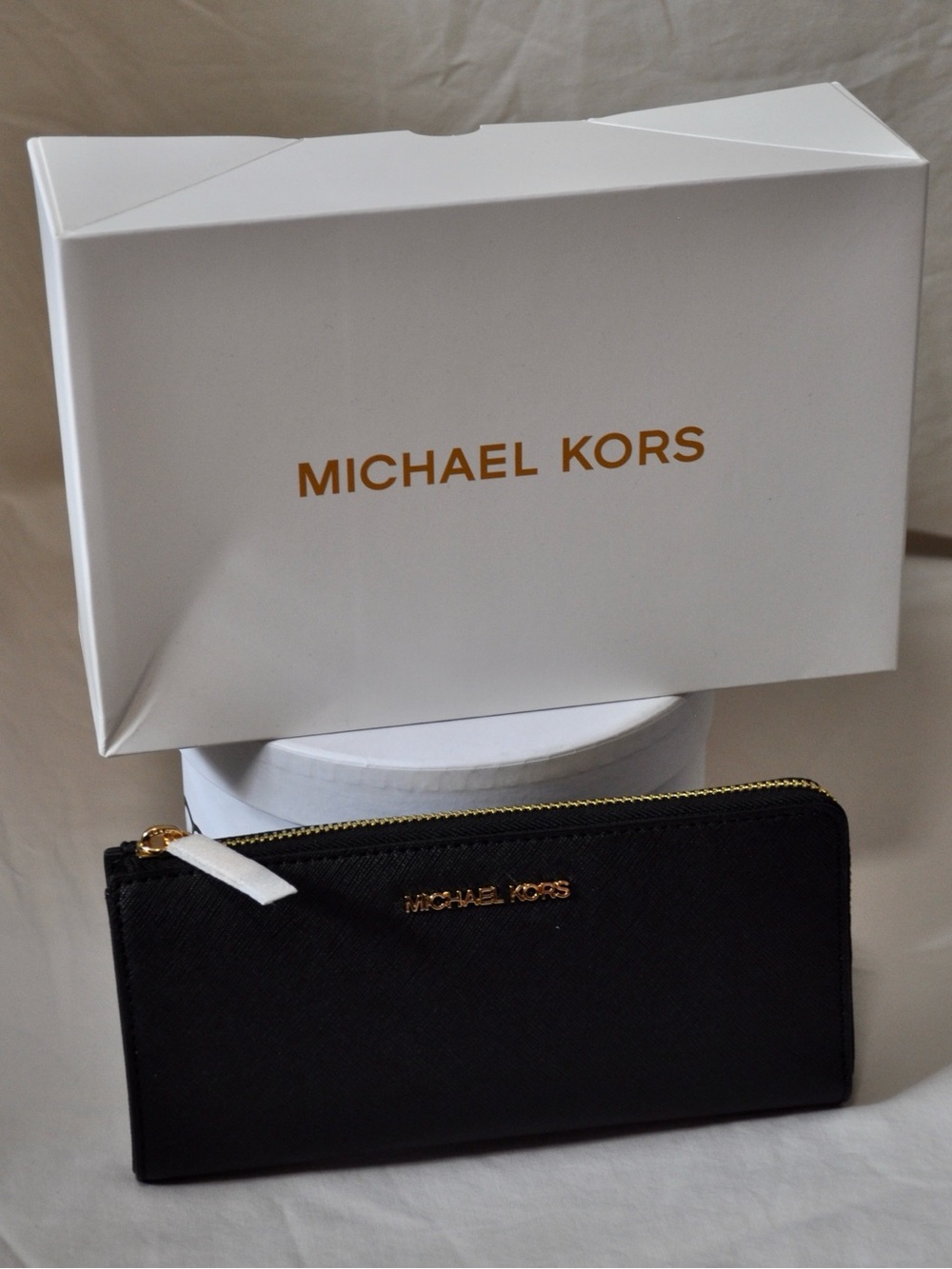 Michael Kors Black Wallet with Gold Hardware